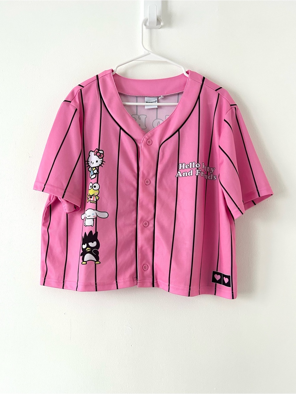 Hello Kitty & Friends Sanrio Pink Baseball Jersey Shirt Women’s Large L 2025